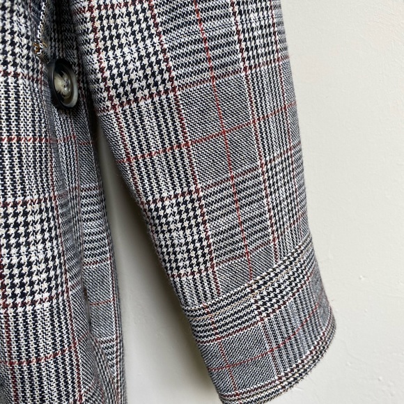 SELF PORTRAIT Houndstooth Back Sleeve Slit Cropped Blazer Size Small - Picture 9 of 10